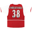 2002-04 Arsenal Nike Home Shirt Unbelievable #38 L Football Shirt