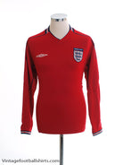2002-04 England Away Shirt L/S M Football Shirt