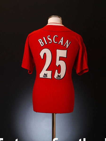 2002-04 Liverpool Home Shirt Biscan #25 M Football Shirt
