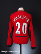 2002-04 Manchester United Home Shirt Solskjaer #20 L/S L Football Shirt
