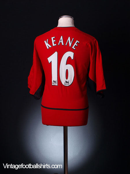 2002-04 Manchester United Home Shirt Keane #16 XL.Boys Football Shirt