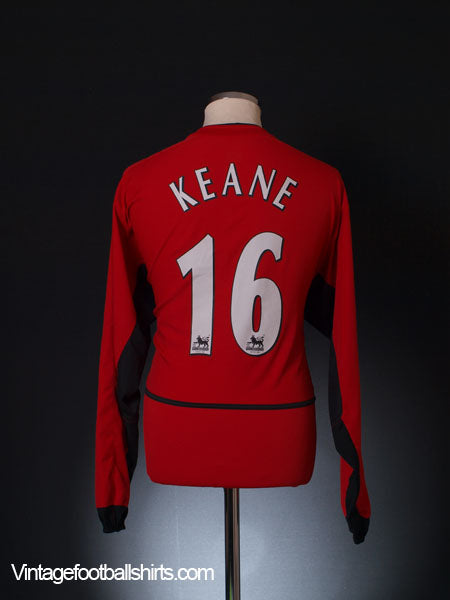 2002-04 Manchester United Home Shirt Keane #16 L/S XL Football Shirt