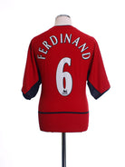 2002-04 Manchester United Home Shirt Ferdinand #6 L Football Shirt