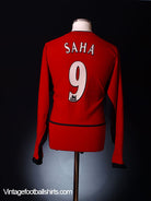 2002-04 Manchester United Home Shirt Saha #9 L/S XL Football Shirt