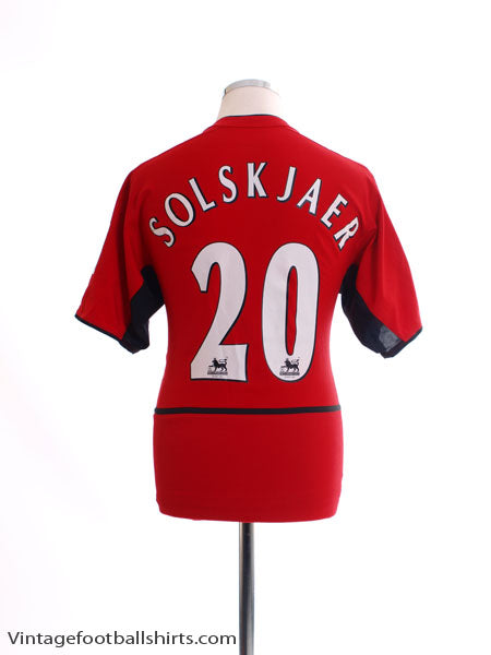 2002-04 Manchester United Home Shirt Solskjaer #20 S Football Shirt