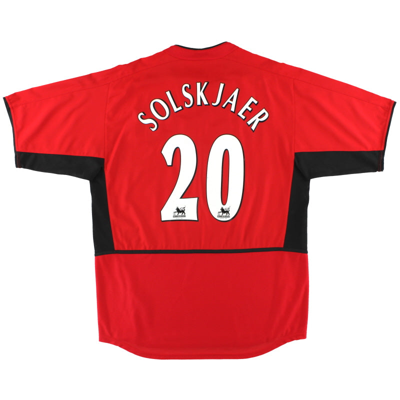 2002-04 Manchester United Nike Home Shirt Solskjaer #20 L Football Shirt