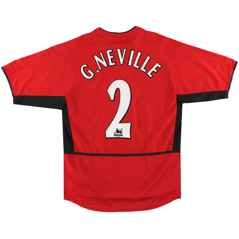 2002-04 Manchester United Nike Home Shirt G.Neville #2 M Football Shirt
