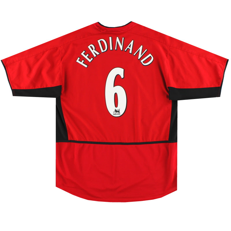 2002-04 Manchester United Nike Home Shirt Ferdinand #6 XL Football Shirt