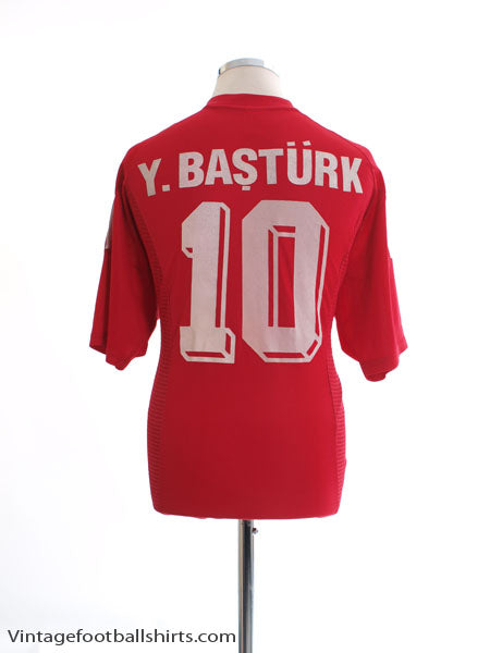 2002-04 Turkey Home Shirt Y. Basturk #10 XL Football Shirt