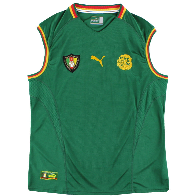 カメルーン代表2002 Puma スリーブレスシャツ 2002 Cameroon Puma Home Sleeveless Vest Shirt L | Vintage Football