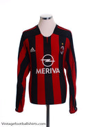 2003-04 AC Milan Champions League Home Shirt L/S L Football Shirt