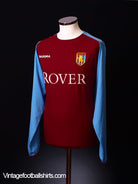 2003-04 Aston Villa Home Shirt L/S XL Football Shirt