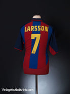 2003-04 Barcelona Home Shirt Larsson #7 XL Football Shirt