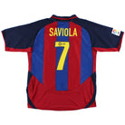 2003-04 Barcelona Home Shirt Saviola #7 L Football Shirt
