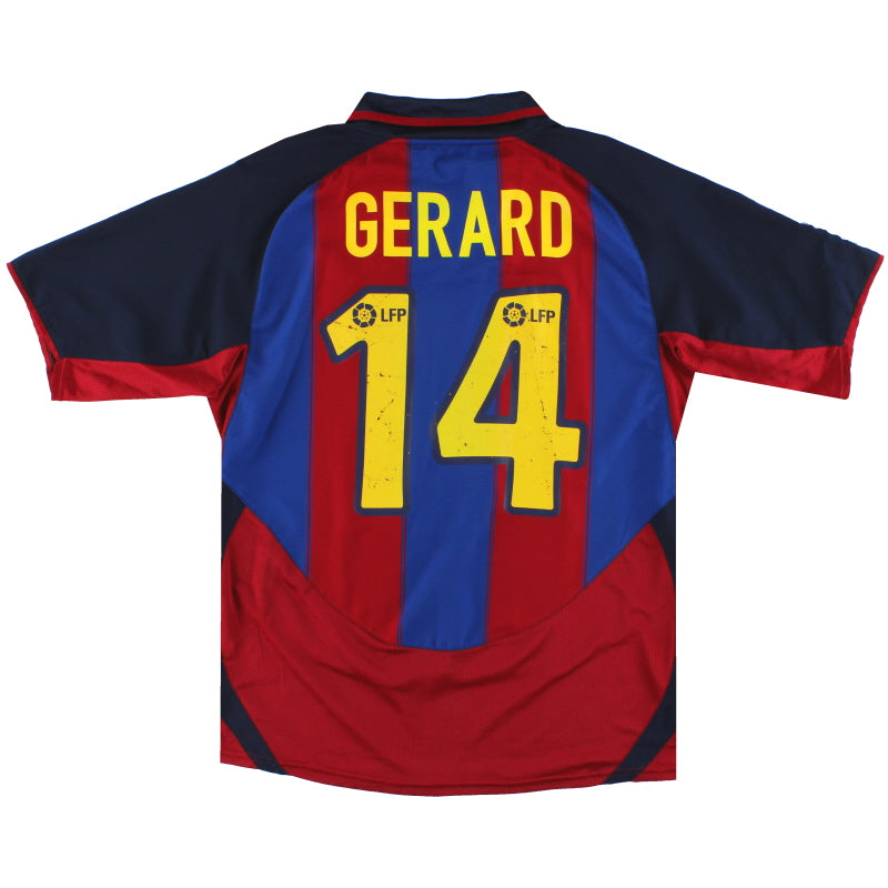 2003-04 Barcelona Nike Home Shirt Gerard #14 M 112586 | Vintage