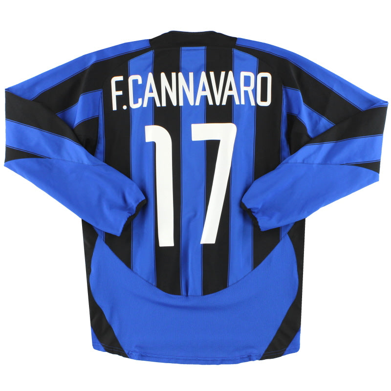 2003-04 Inter Milan Nike Home Shirt F.Cannavaro #17 L/S M Football Shirt