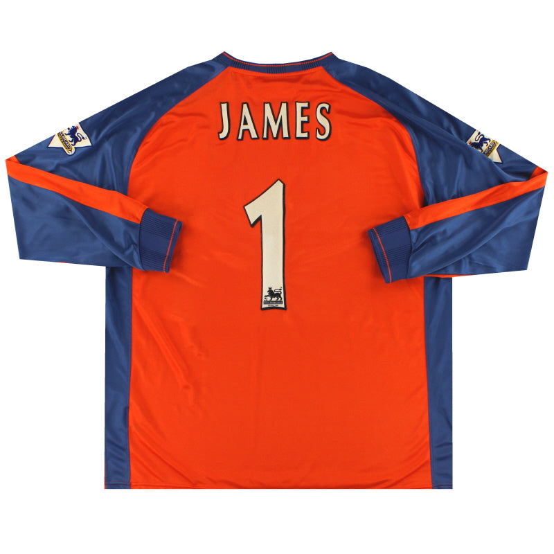 2003-04 Manchester City Reebok Match Issue Goalkeeper Shirt James #1 L/S XXL Football Shirt