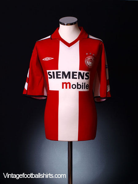 Maillot De Foot Umbro Olympiacos 2003-2004, Taille XL, Grèce, Rouge