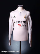 2003-04 Real Madrid Champions League Home Shirt L/S L Football Shirt