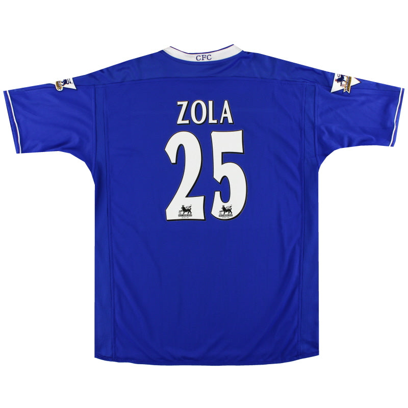 2003-05 Chelsea Umbro Home Shirt Zola #25 XL Football Shirt