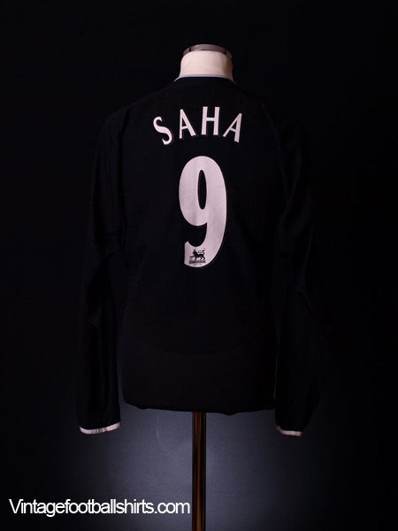2003-05 Manchester United Away Shirt *Saha #No9* L/S M Football Shirt