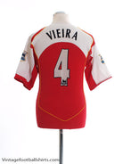 2004-05 Arsenal Home Shirt Vieira #4 M Football Shirt