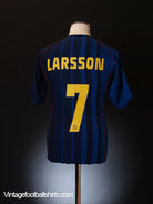 2004-05 Barcelona Away Shirt Larsson #7 M Football Shirt