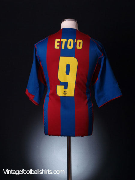 2004-05 Barcelona Home Shirt Eto'o #9 XXL Football Shirt