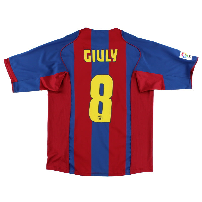 2004-05 Barcelona Home Shirt Giuly #8 L Football Shirt