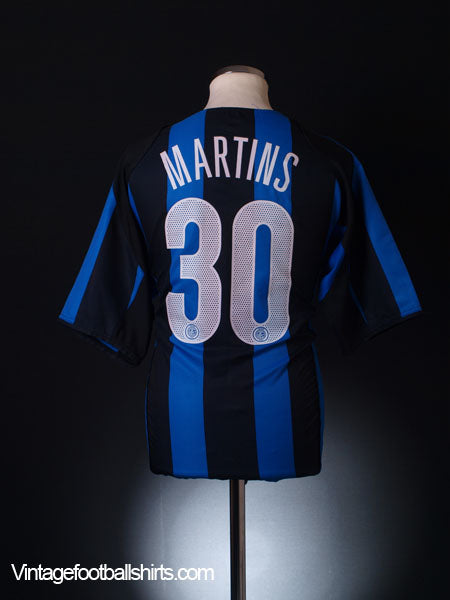 2004-05 Inter Milan Home Shirt Martins #30 XL Football Shirt