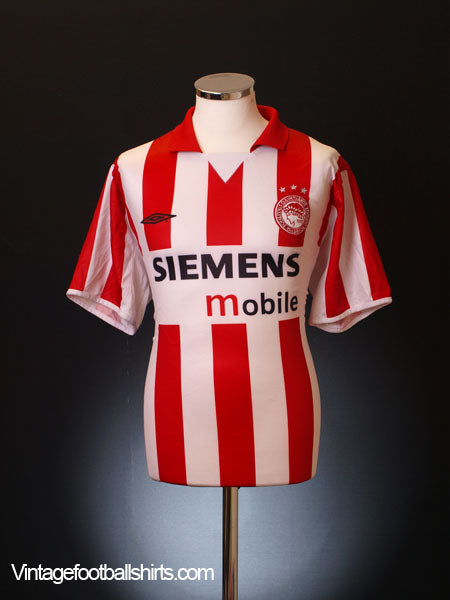 2004-05 Olympiakos Home Shirt L Football Shirt