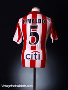 2004-05 Olympiakos Home Shirt Rivaldo #5 L Football Shirt
