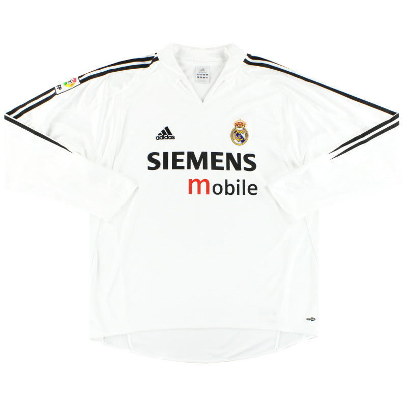 2004-05 Real Madrid adidas Home Shirt L/S L Football Shirt