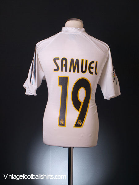 2004-05 Real Madrid Home Shirt Samuel #19 L Football Shirt