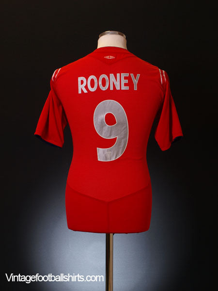 2004-06 England Away Shirt Rooney #9 M Football Shirt