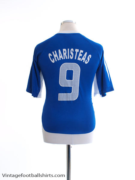2004-06 Greece Home T-Shirt Charisteas #9 L T-Shirt