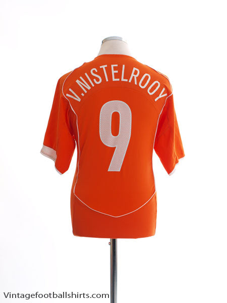 2004-06 Holland Home Shirt v.Nistelrooy #9 L Football Shirt