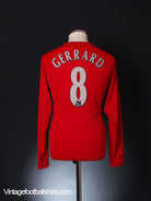 2004-06 Liverpool Home Shirt Gerrard #8 L/S M Football Shirt