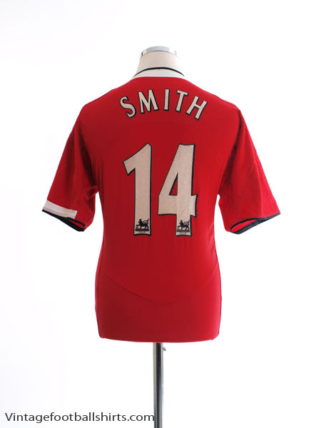 2004-06 Manchester United Home Shirt Smith #14 L Football Shirt