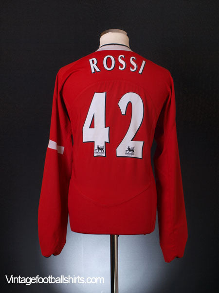 2004-06 Manchester United Home Shirt Rossi #42 L/S L Football Shirt