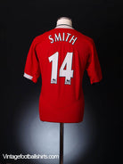2004-06 Manchester United Home Shirt Smith #14 S Football Shirt