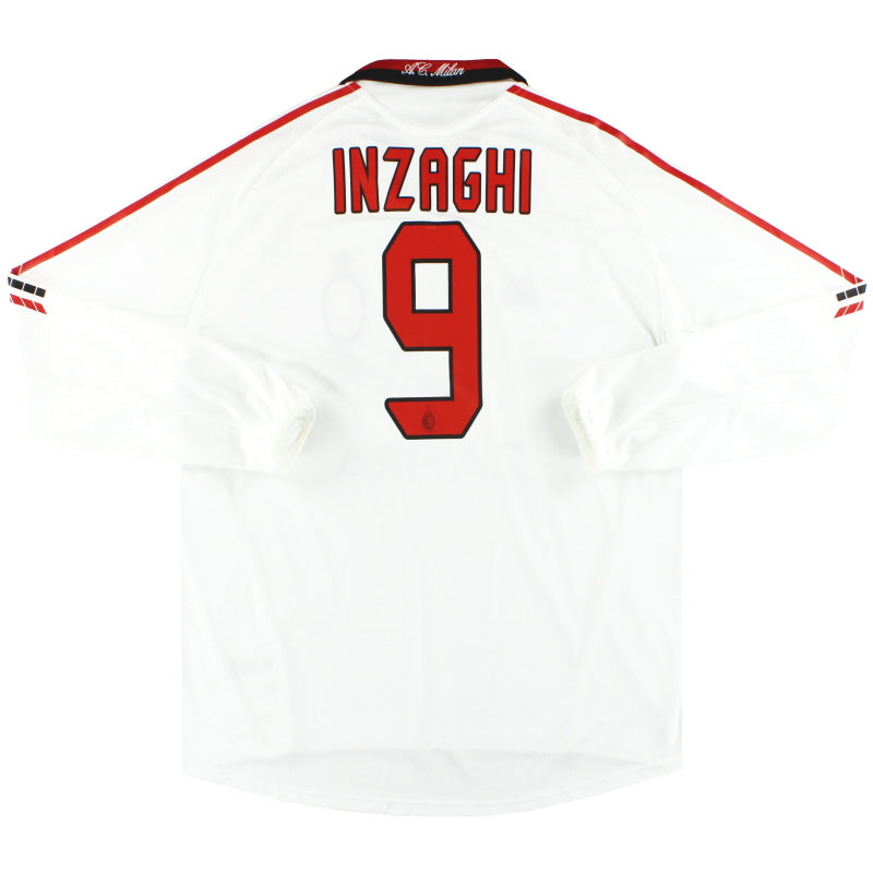 2005-06 AC Milan adidas Player Issue 'Formotion' Away Shirt Inzaghi #9 L/S XL Football Shirt