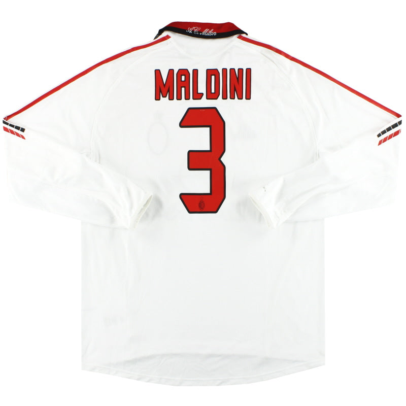 2005-06 AC Milan adidas Player Issue Away Shirt Maldini #3 L/S XL Football Shirt
