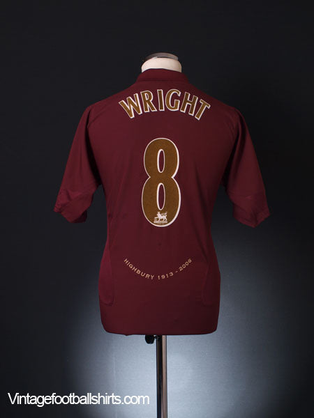 2005-06 Arsenal Commemorative Highbury Home Shirt Wright #8 M