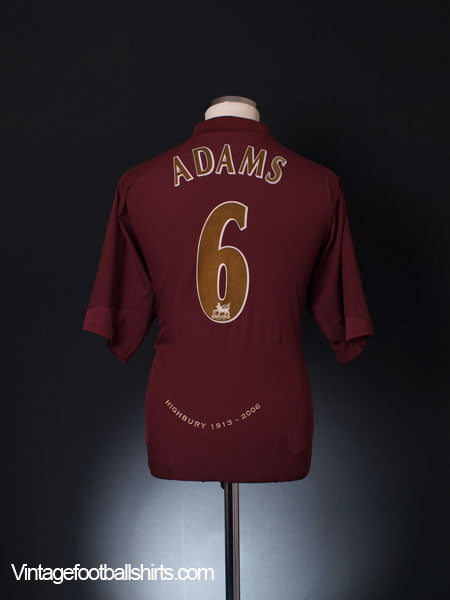 2005-06 Arsenal Commemorative Highbury Home Shirt Adams #6 XL Football Shirt