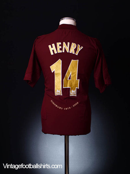 2005-06 Arsenal Commemorative Highbury Home Shirt Henry #14 XL Football Shirt