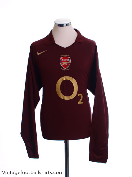 2005-06 Arsenal Highbury Home Shirt L/S M | Vintage Football Shirts