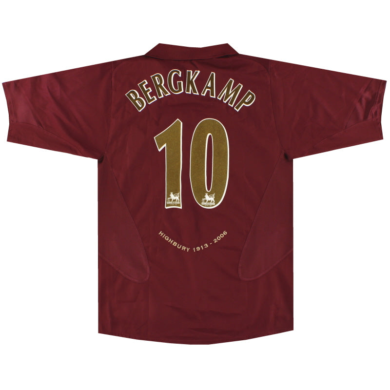 2005-06 Arsenal Highbury Home Shirt Bergkamp #10 M Football Shirt
