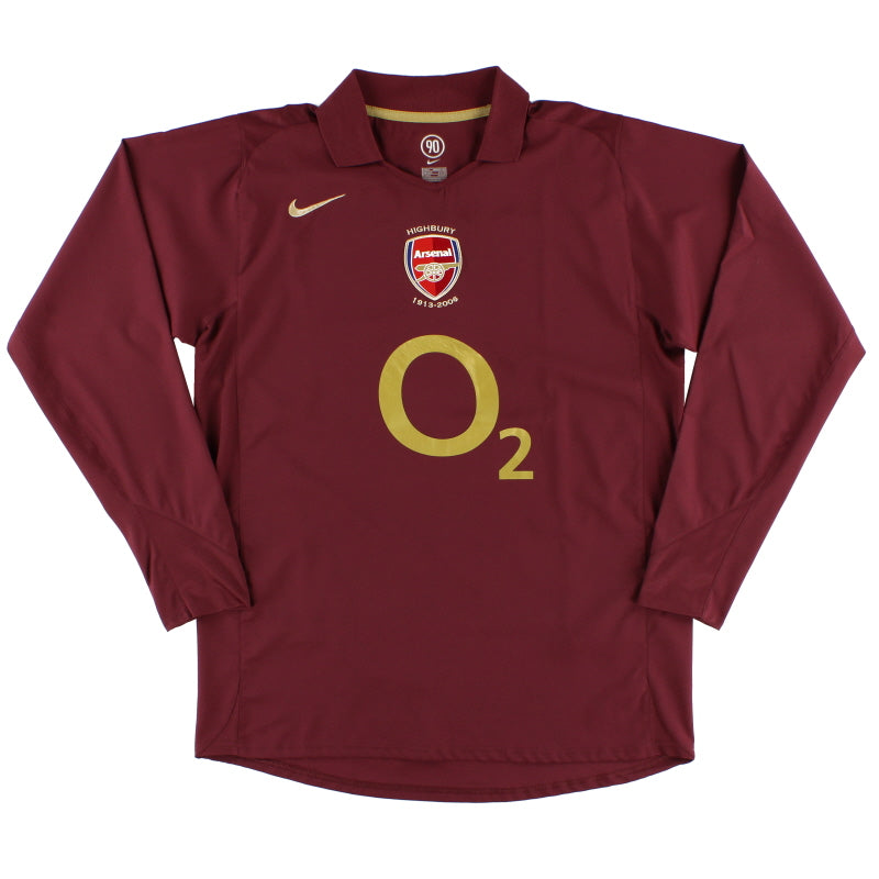 2005-06 Arsenal Nike Highbury Home Shirt L/S L Football Shirt