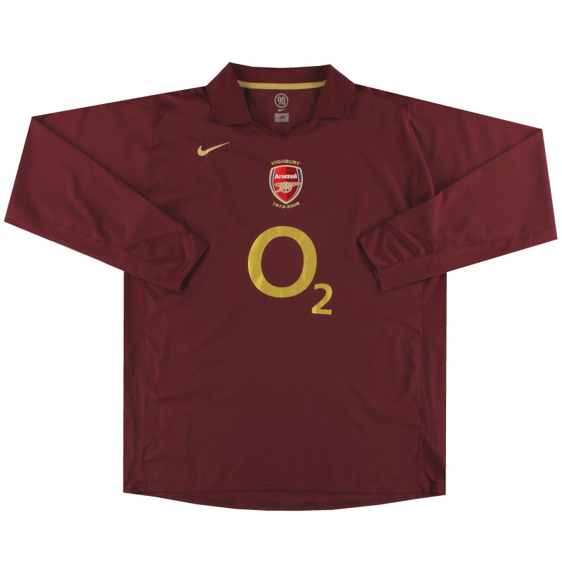 2005-06 Arsenal Nike Commemorative Highbury Home Shirt L/S *Mint* L Football Shirt